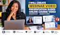 create webinar slides, presentation design, powerpoint, online course slides