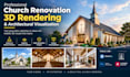 design church renovation 3d rendering and architectural visualization