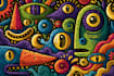 create psychedelic and trippy style illustration