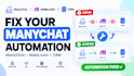 fix manychat automation connected to make com and CRM