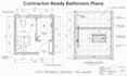 design bathroom renovation plans, layout fixtures, plumbing, elevation drawings