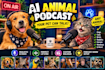 create a funny ai talking animal podcast video with lip sync