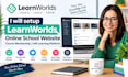 setup learnworlds online school, course website, membership site, lms platform