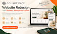 redesign squarespace website with modern reesponsive layout