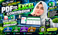 convert PDF to excel, scanned PDF, image and bank statement