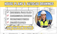 draw house plans, architectural and construction drawings in autocad
