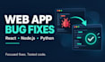 fix bugs in your react node js or python web application