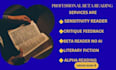 be your human alpha or beta reader for literary fiction critique