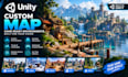 create a unity game map, 3d game environment, level design and game development