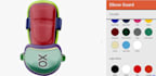 design custom baseball glove configuration, shin guard, jersey using kickflip
