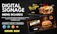 design restaurant digital menu boards with canva screencloud optisigns yodeck