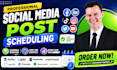 setup social media scheduling via buffer later hootsuite metricool loomly etc