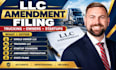 file llc amendment for single business trucking operator owner, startup founders
