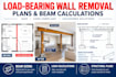 design load bearing wall removal plans and beam calculations
