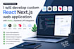 develop custom react next js, web application with node js