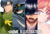 draw illustrations anime style, ocs, fanart, wallpaper, novels, fanart