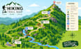 illustrated mountain hiking trail map