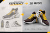 model your shoe from reference images in 3d