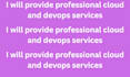 provide professional cloud and devops services