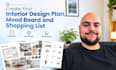 create your interior design plan, mood board and shopping list