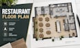 design restaurant floor plan, kitchen layout, dining area and cad drawings