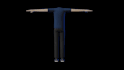 model low poly clothes, rig characters and retarget motion