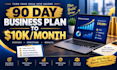 create a 90 day buisness and content plan to make 10k per month