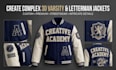 design a 3d varsity jacket, letterman jacket, or streetwear jacket