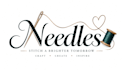 design boutique, handmade, crochet knitting,  sewing, and craft needles logo