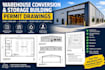 design warehouse conversion and storage building permit drawings