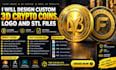 design custom 3d crypto coins, logo and stl files