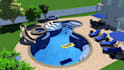 do a realistic 3d pool, backyard design using structural studio