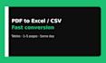 convert pdf tables to excel or csv fast