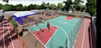 design 3d childrens playground project,engaging play area using equipment render