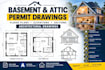 create basement finishing and attic conversion permit drawings