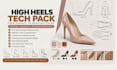 design high heels tech pack with detailed shoe specifications for manufacturing