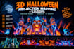 do 3d halloween projection mapping, vj loop for stage show concert and event