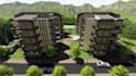 develop mid rise apartment complex, cgi housing development,landscape courtyard