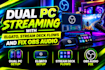 setup dual PC streaming with elgato, stream deck flows and fix obs audio