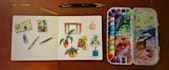 paint watercolor spot illustrations for your substack or newsletter