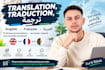 translate english french arabic professionally