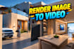 cgi interior architecture ai walkthrough video,3d virtual exterior render image