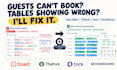 fix resdiary designmynight restaurant booking reservation table management issue