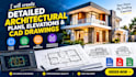 create detailed architectural plans, elevations and cad drawings
