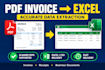 extract invoice data from PDF to excel or CSV accurately