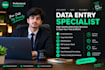 do data entry, data cleaning, excel analysis, and dashboards