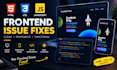 fix HTML CSS javascript and responsive frontend issues