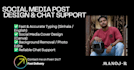 do social media design, typing and chat support