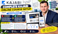 setup complete kajabi online course content with kajabi website, automation