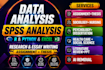 do data analysis interpretation of research by spss analysis,, python, smart pls